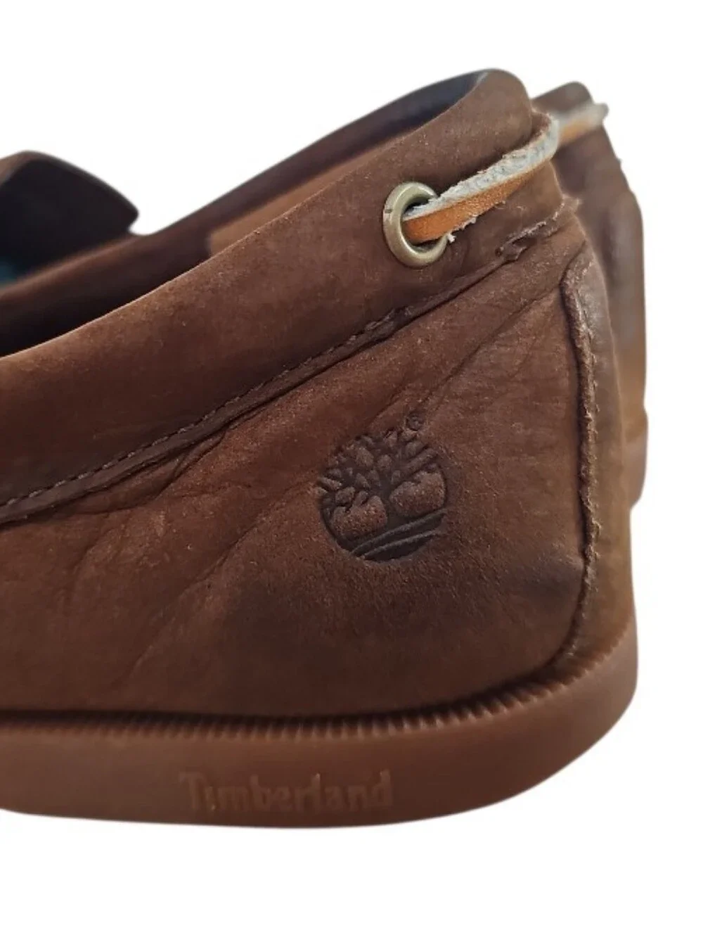 Timberland Leather Slip On Loafers Men 10.5 Brown Driving Moc Casual Shoes